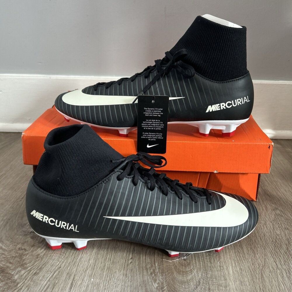 Nike Mercurial Victory VI DF FG Soccer Cleats Mens 10 Black Shoes 903609-002 NEW